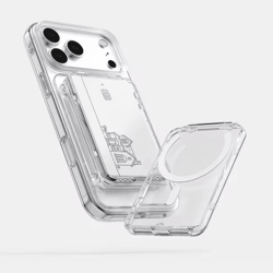 magsnap clear magsafe card holder – shockproof magnetic wallet with stand for iphone