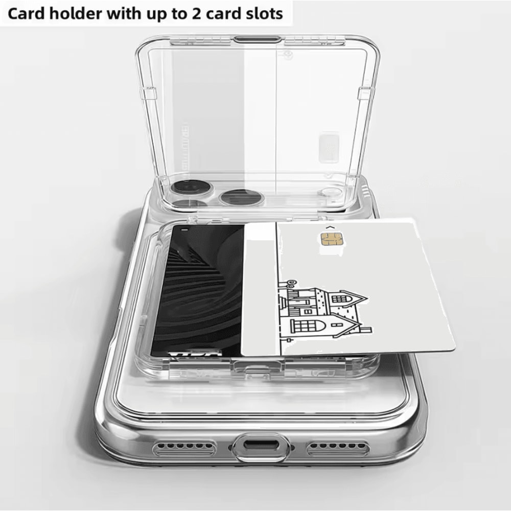 MagSnap Clear MagSafe Card Holder Shockproof Magnetic Wallet With Stand For IPhone 1