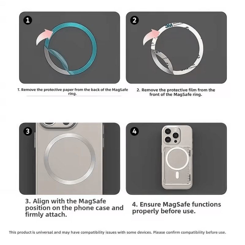 MagSnap Clear MagSafe Card Holder Shockproof Magnetic Wallet With Stand For IPhone 2