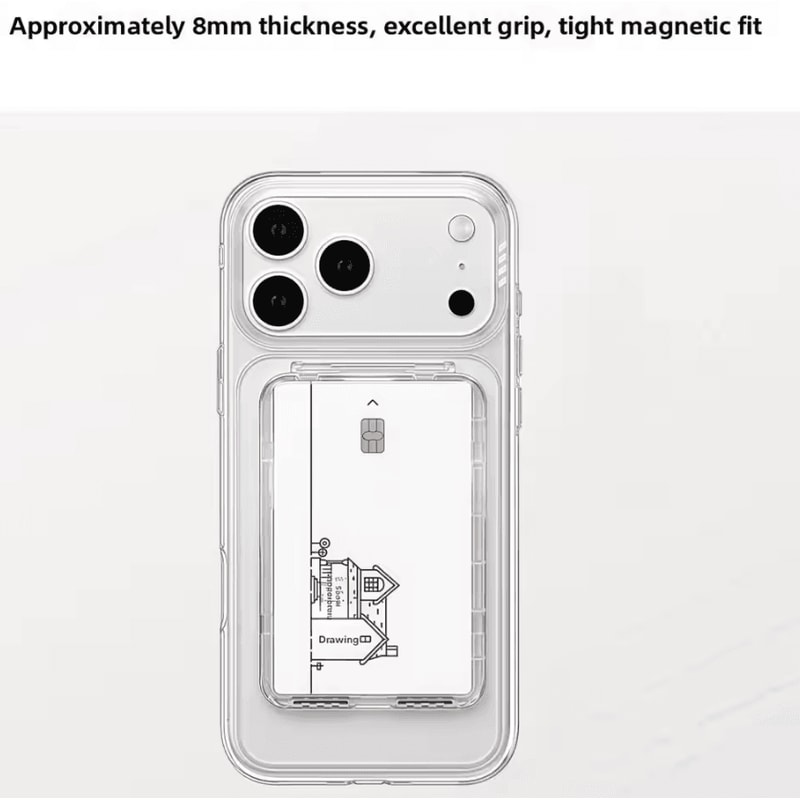 MagSnap Clear MagSafe Card Holder Shockproof Magnetic Wallet With Stand For IPhone 3