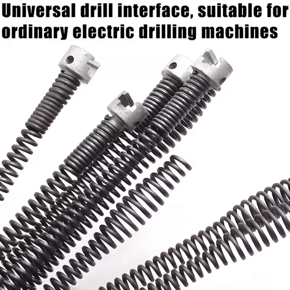 PowerDrain DrillAssist Pipe Cleaner Flexible Spring Drain Unclogging Tool 1