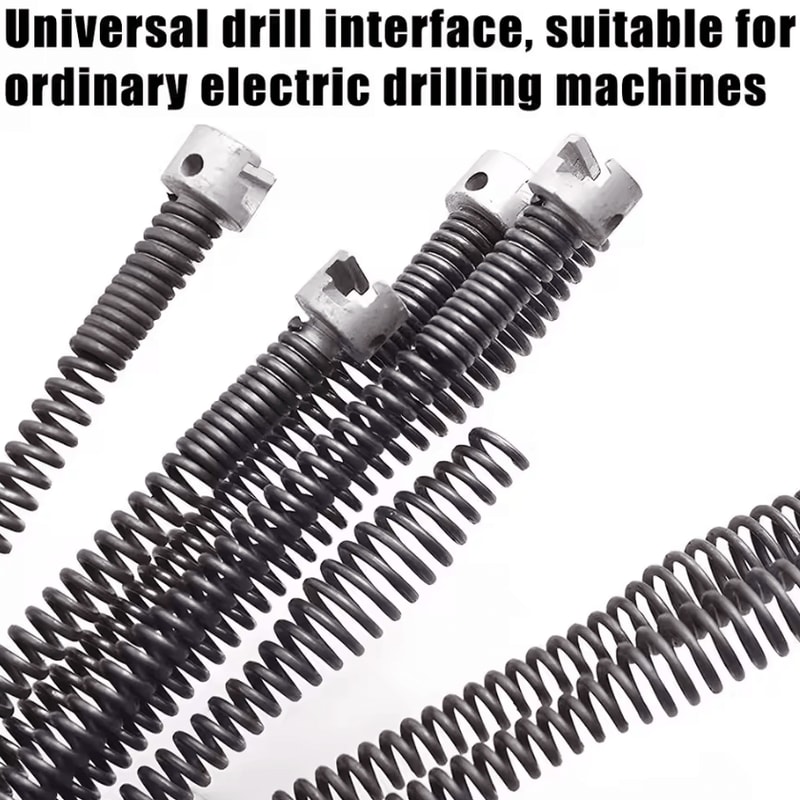 PowerDrain DrillAssist Pipe Cleaner Flexible Spring Drain Unclogging Tool 1