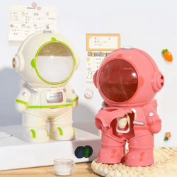 astrosip mini water dispenser bottle – cute astronaut kids straw cup with press system