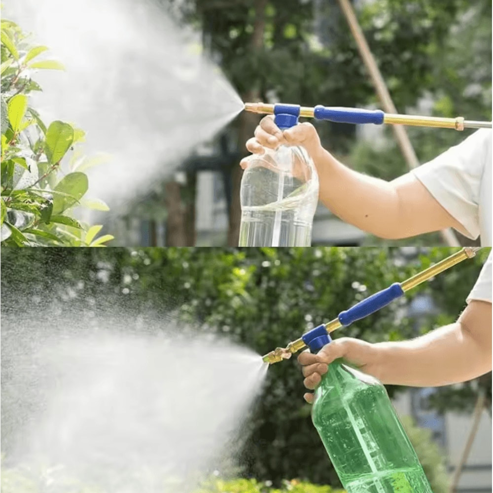 MistPro Brass PushPull Spray Nozzle Adjustable SingleDouble Head Misting Connector 2