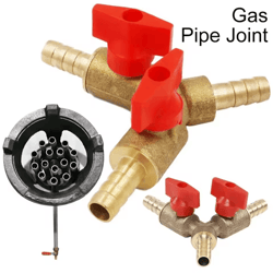 flowmaster brass 3-way hose barb valve – y-type shut-off connector for water, gas & fuel