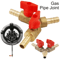 FlowMaster Brass 3Way Hose Barb Valve YType ShutOff Connector For Water Gas Fuel 0