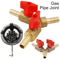 FlowMaster Brass 3Way Hose Barb Valve YType ShutOff Connector For Water Gas Fuel 0