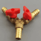 FlowMaster Brass 3Way Hose Barb Valve YType ShutOff Connector For Water Gas Fuel 4