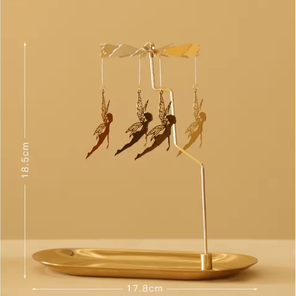 LumiSpin Gold Rotating Candle Holder Romantic Spinning Tealight Decor For Home Events 3