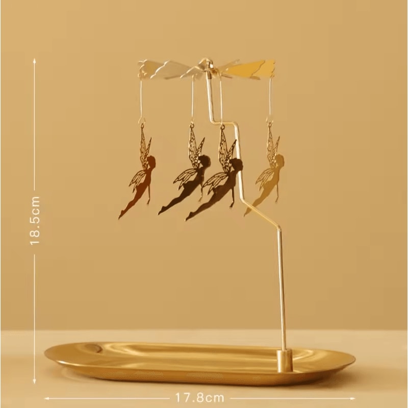 LumiSpin Gold Rotating Candle Holder Romantic Spinning Tealight Decor For Home Events 3