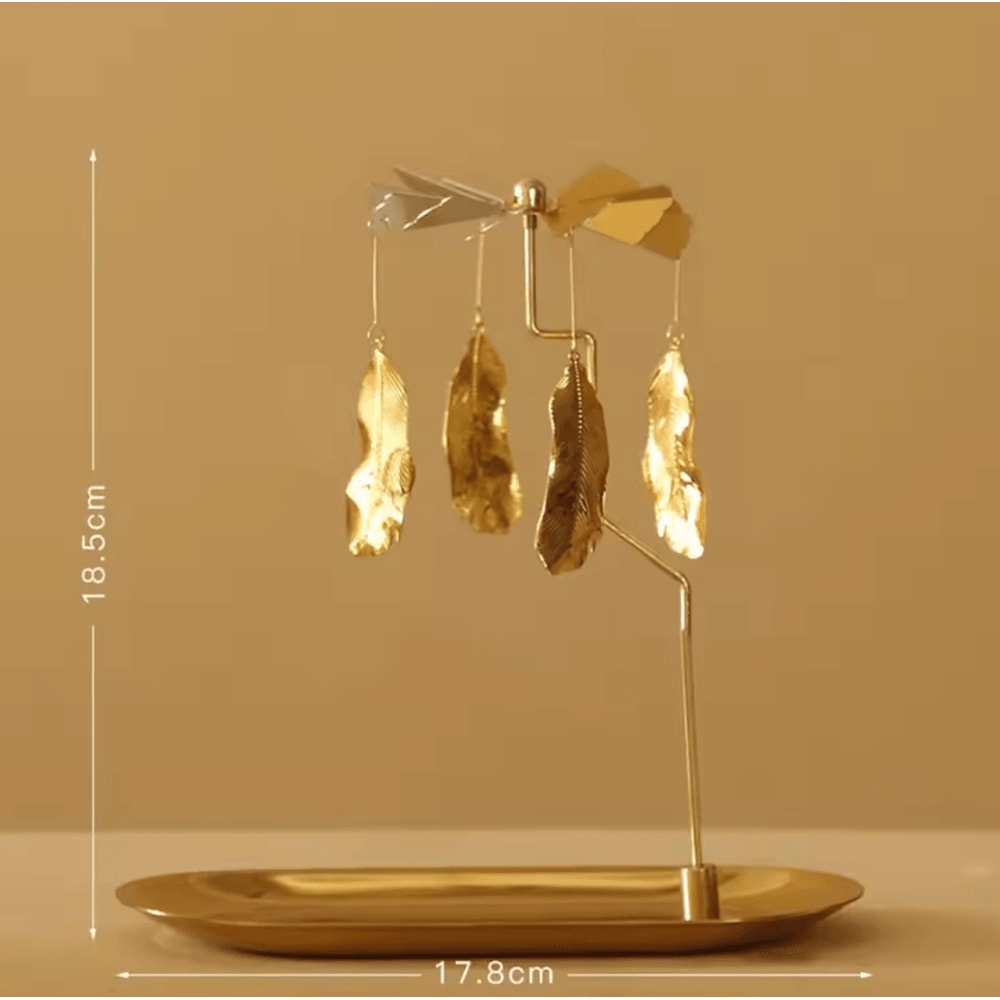LumiSpin Gold Rotating Candle Holder Romantic Spinning Tealight Decor For Home Events 4