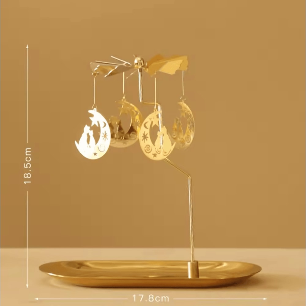 LumiSpin Gold Rotating Candle Holder Romantic Spinning Tealight Decor For Home Events 5