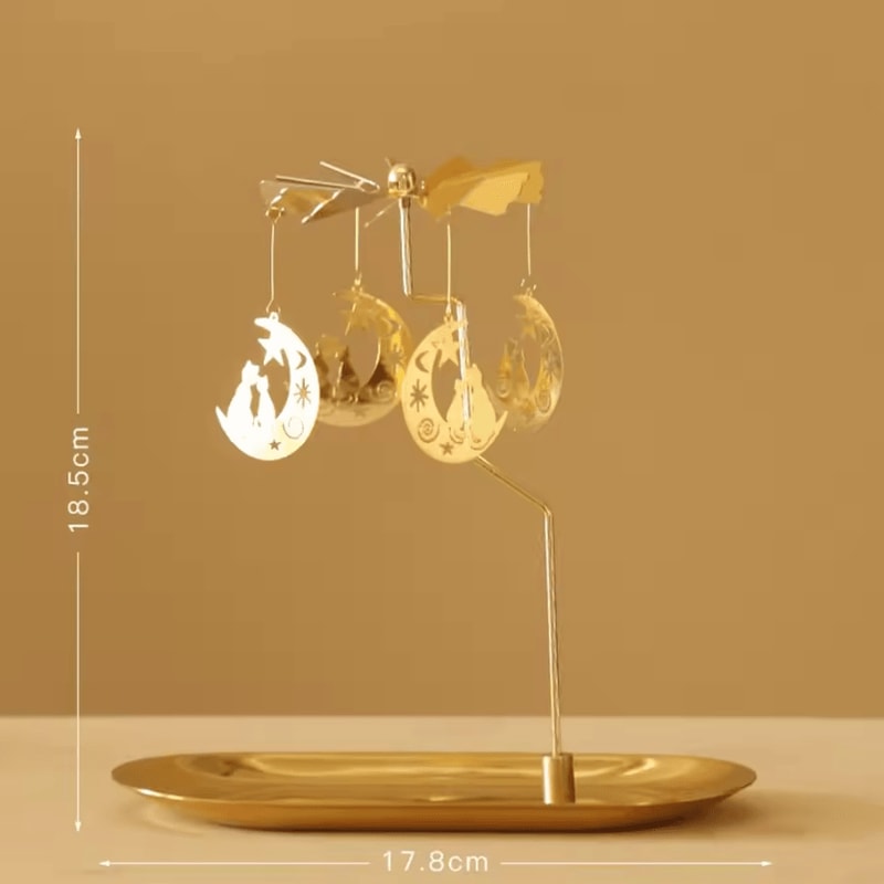 LumiSpin Gold Rotating Candle Holder Romantic Spinning Tealight Decor For Home Events 5