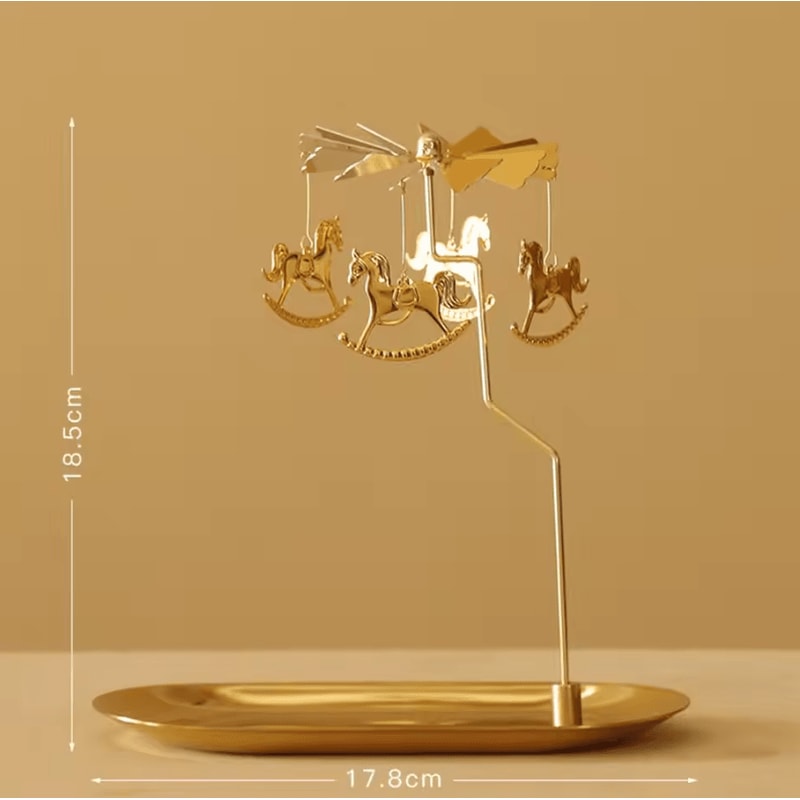 LumiSpin Gold Rotating Candle Holder Romantic Spinning Tealight Decor For Home Events 6