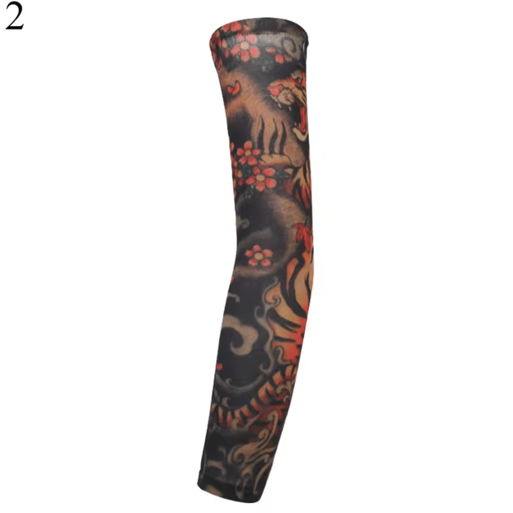 FloraShield UV Tattoo Arm Sleeves Seamless Sunscreen Cooling Arm Covers 3