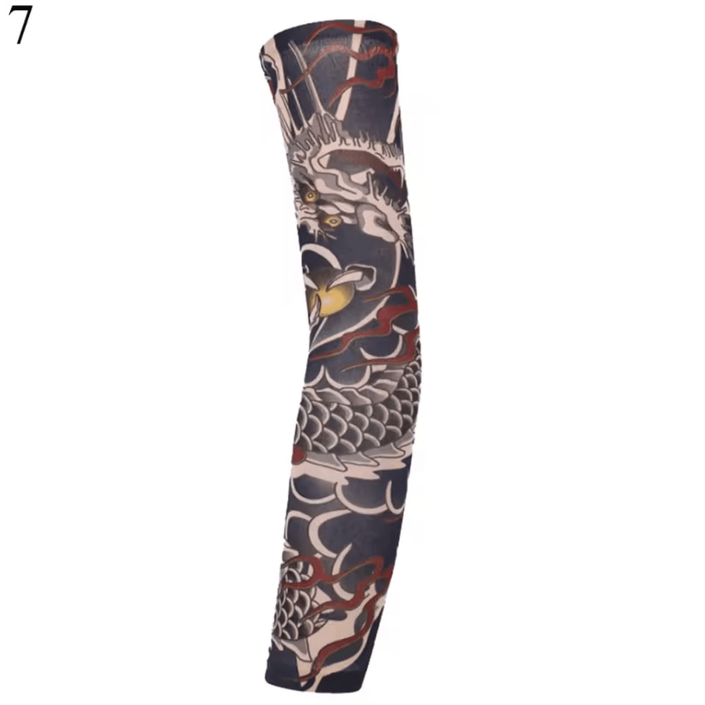 FloraShield UV Tattoo Arm Sleeves Seamless Sunscreen Cooling Arm Covers 7