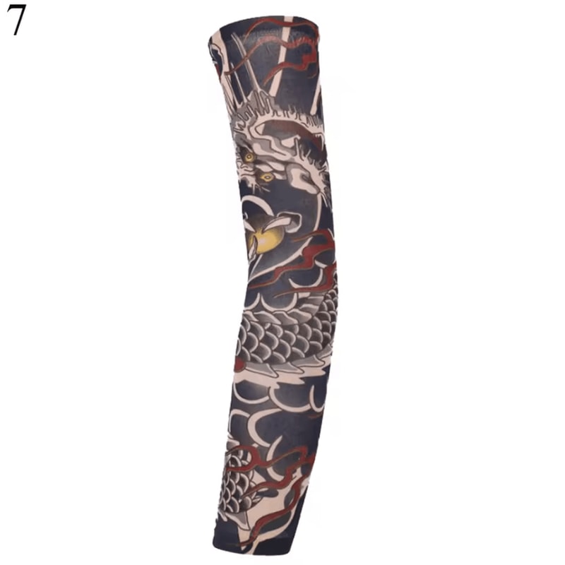 FloraShield UV Tattoo Arm Sleeves Seamless Sunscreen Cooling Arm Covers 7