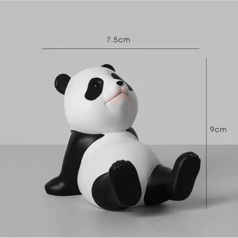 PandaCharm Resin Phone Holder Cute Panda Figurine Desk Stand Decor 3