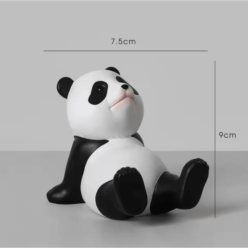 PandaCharm Resin Phone Holder Cute Panda Figurine Desk Stand Decor 3