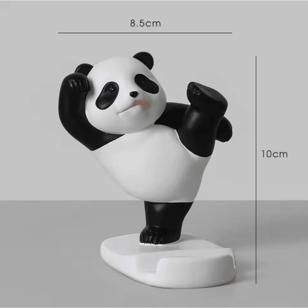 PandaCharm Resin Phone Holder Cute Panda Figurine Desk Stand Decor 4
