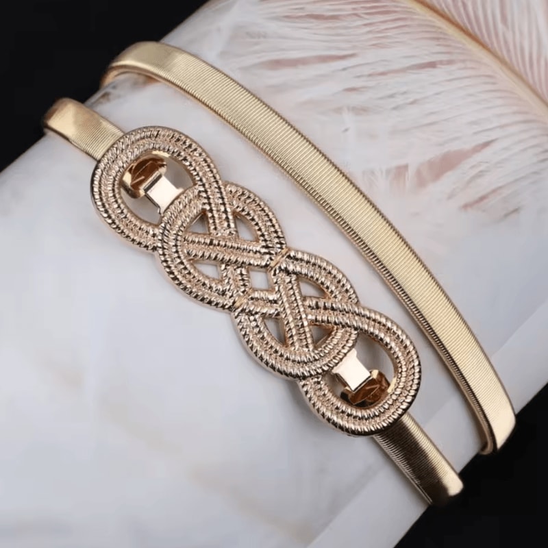 AuroraLeaf Elastic Gold Chain Belt Slim Luxury Waist Chain For Dresses Jeans 10