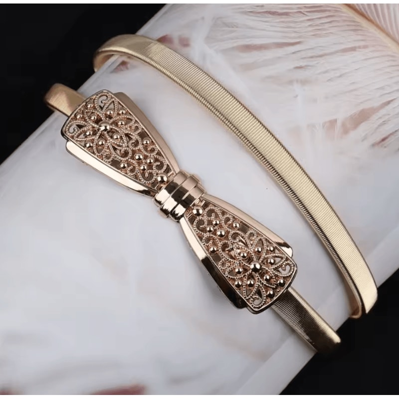 AuroraLeaf Elastic Gold Chain Belt Slim Luxury Waist Chain For Dresses Jeans 4