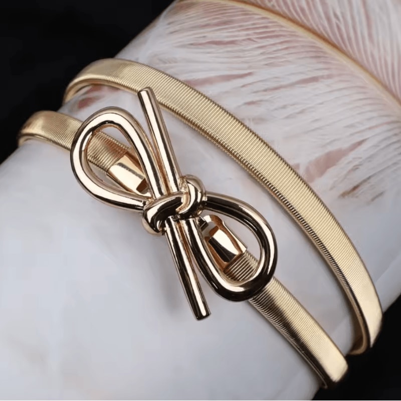 AuroraLeaf Elastic Gold Chain Belt Slim Luxury Waist Chain For Dresses Jeans 5