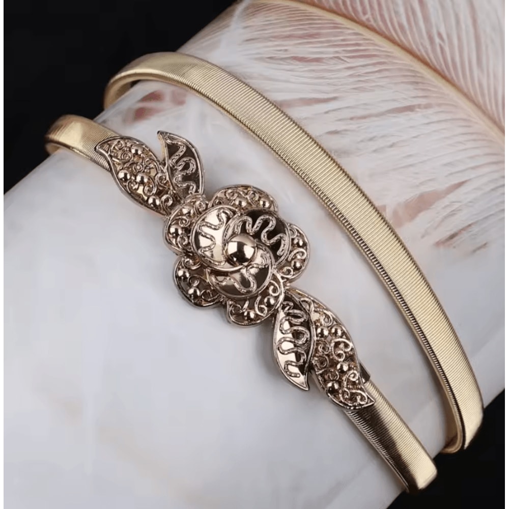 AuroraLeaf Elastic Gold Chain Belt Slim Luxury Waist Chain For Dresses Jeans 8
