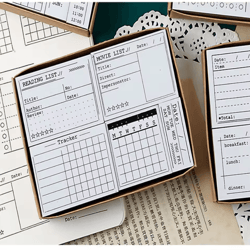 stampcraft wooden journal stamp set – diy planner & scrapbooking decor kit