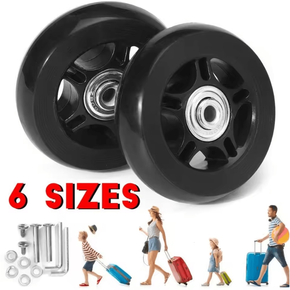 RollEase Silent Luggage Wheel Repair Kit Universal Suitcase Replacement Wheels With Axles 4070mm 0