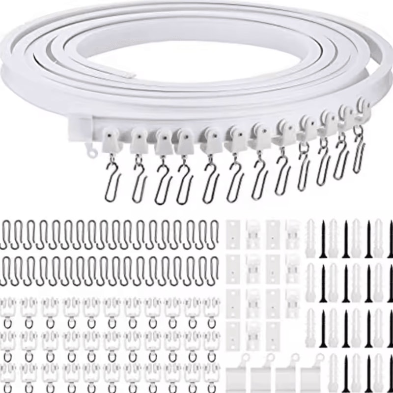 FlexiGlide Bendable Curtain Track Rail Silent Nano Curtain Rail System 0