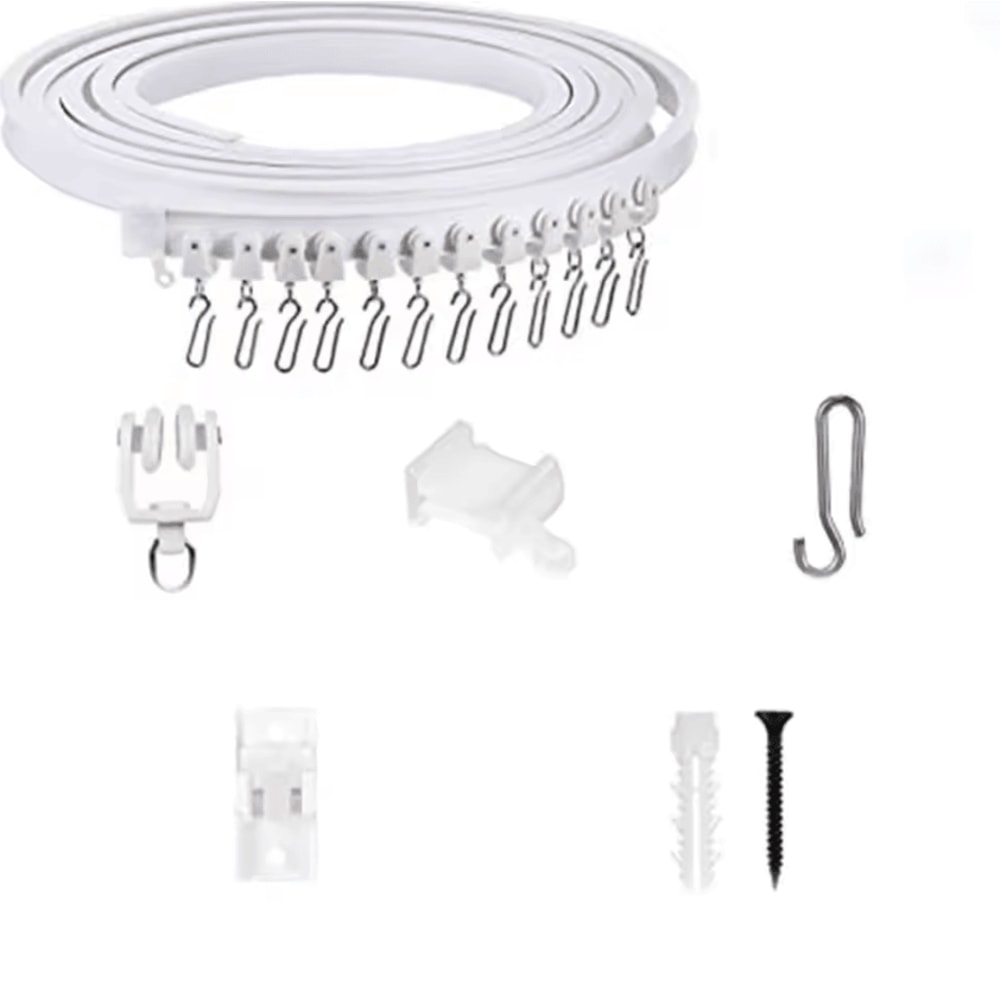 FlexiGlide Bendable Curtain Track Rail Silent Nano Curtain Rail System 2