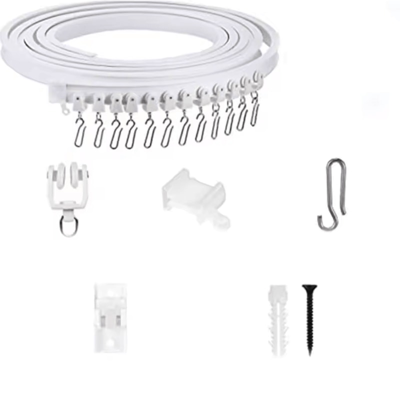 FlexiGlide Bendable Curtain Track Rail Silent Nano Curtain Rail System 2