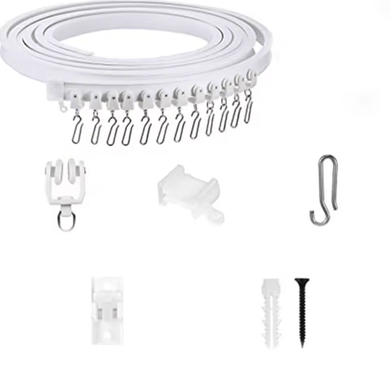 FlexiGlide Bendable Curtain Track Rail Silent Nano Curtain Rail System 4