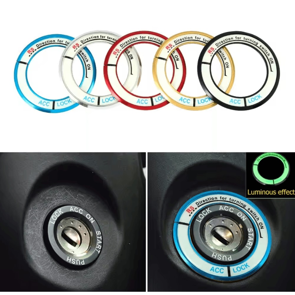 GlowRing Luminous Ignition Switch Cover Alloy Car Start Button Decor For Toyota Corolla 0
