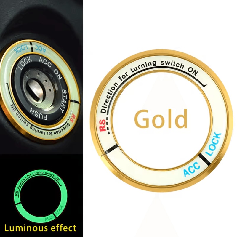 GlowRing Luminous Ignition Switch Cover Alloy Car Start Button Decor For Toyota Corolla 3