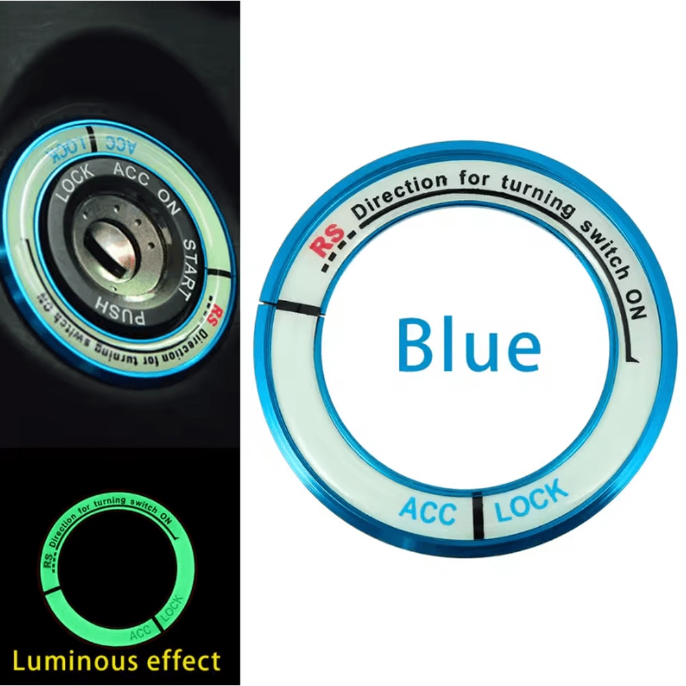 GlowRing Luminous Ignition Switch Cover Alloy Car Start Button Decor For Toyota Corolla 4