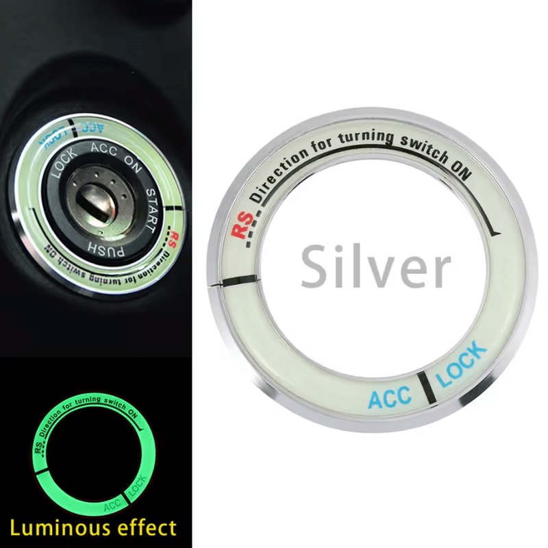 GlowRing Luminous Ignition Switch Cover Alloy Car Start Button Decor For Toyota Corolla 5