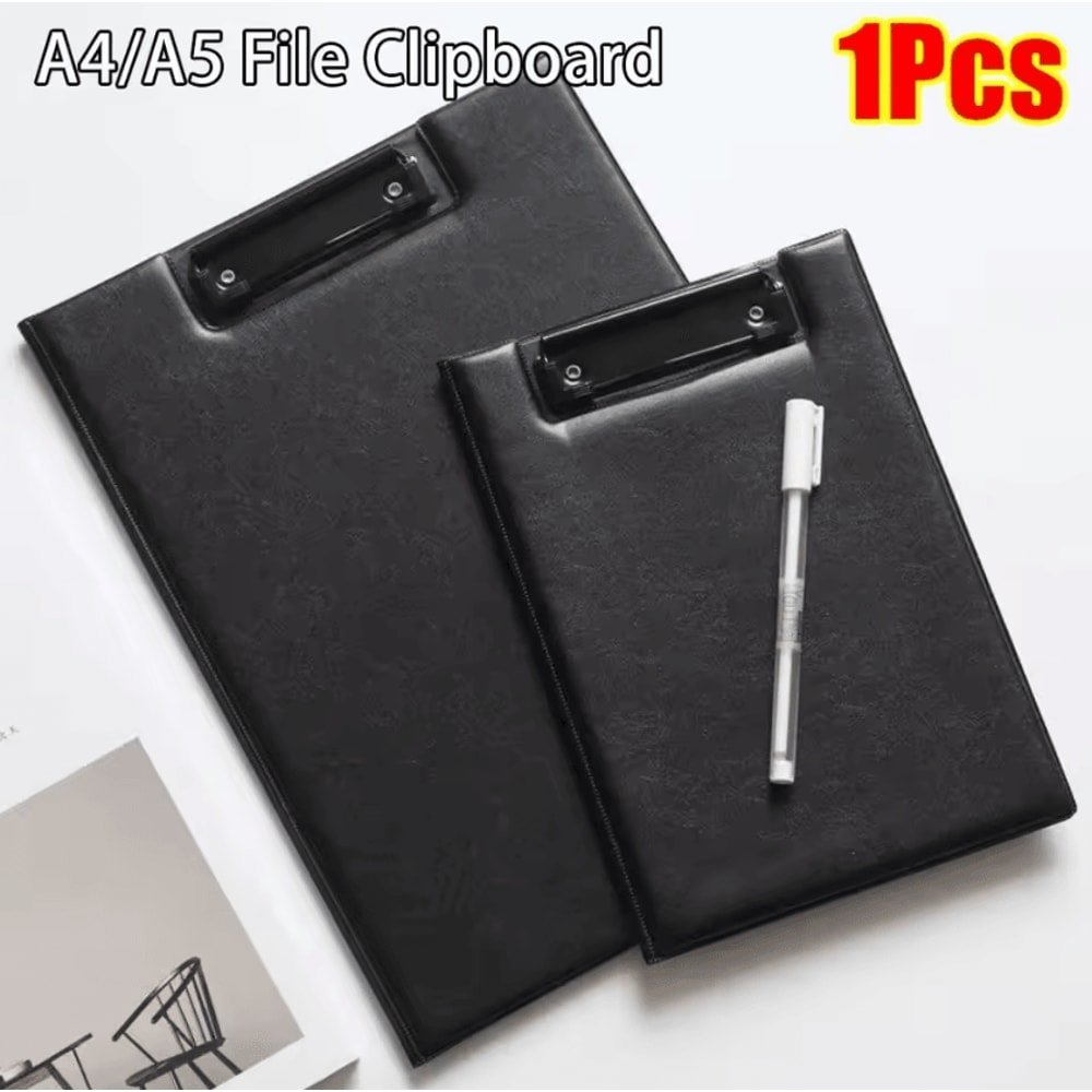 ProNote PU Leather Clipboard Folder A4A5 Foldable Conference Writing Pad 0