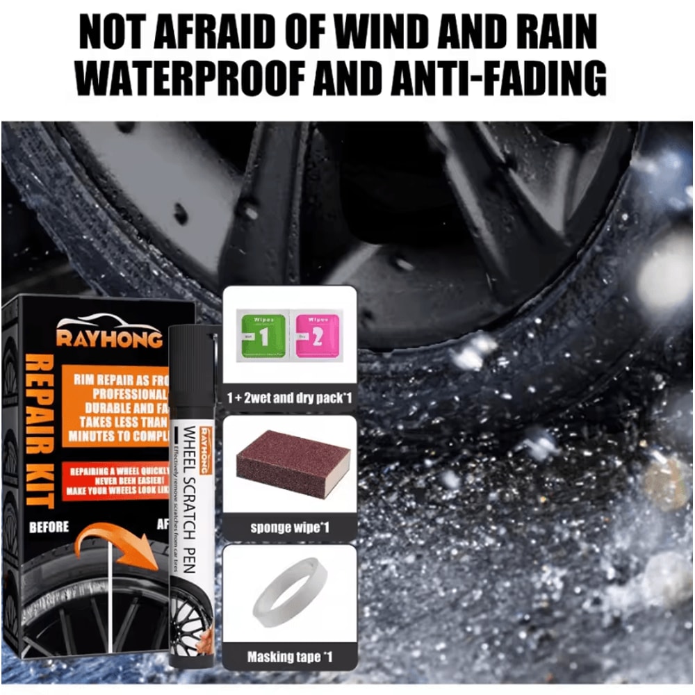 RimFix Pro Universal Wheel Scratch Repair Kit DIY Alloy Rim Paint Restoration Tool 2