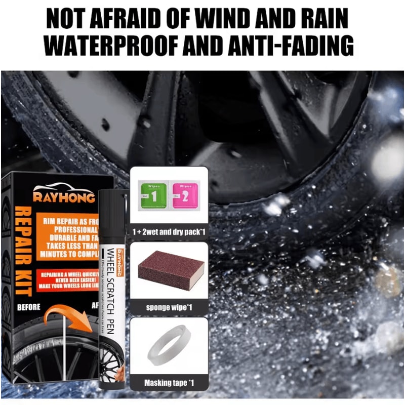 RimFix Pro Universal Wheel Scratch Repair Kit DIY Alloy Rim Paint Restoration Tool 2