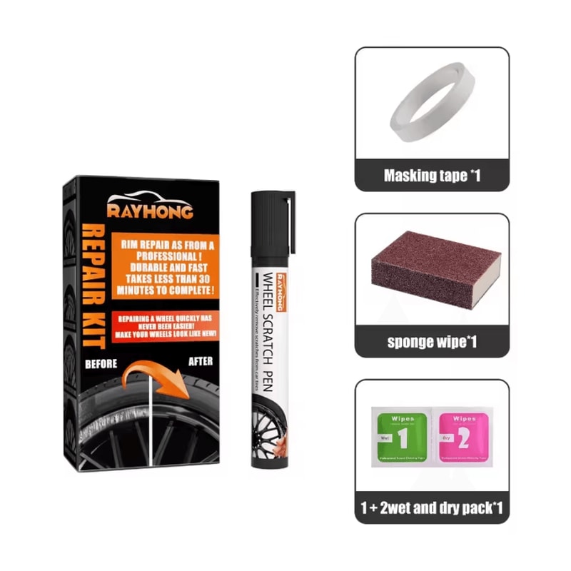 RimFix Pro Universal Wheel Scratch Repair Kit DIY Alloy Rim Paint Restoration Tool 4