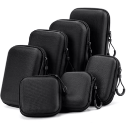 carrycore mini eva earphone case – portable hard shell zipper storage box