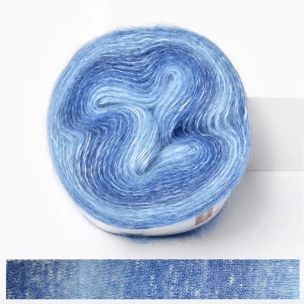 RainbowSoft 250M Gradient Cake Yarn Organic Cotton Blend Crochet Knitting Yarn 9