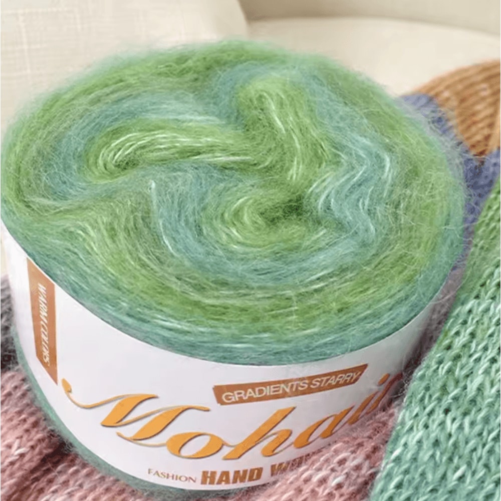 RainbowSoft 250M Gradient Cake Yarn Organic Cotton Blend Crochet Knitting Yarn 1