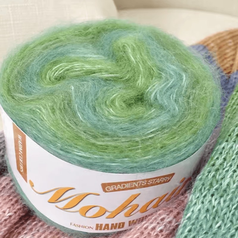 RainbowSoft 250M Gradient Cake Yarn Organic Cotton Blend Crochet Knitting Yarn 1