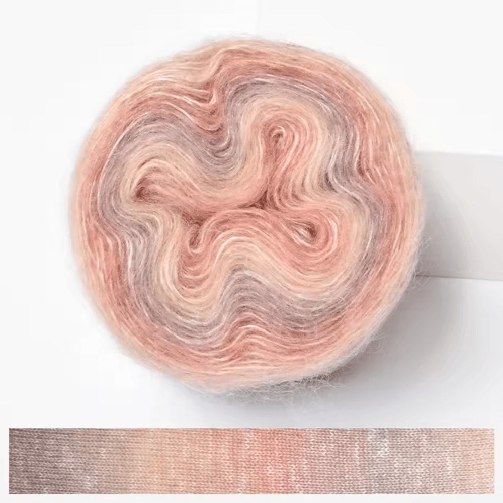RainbowSoft 250M Gradient Cake Yarn Organic Cotton Blend Crochet Knitting Yarn 2