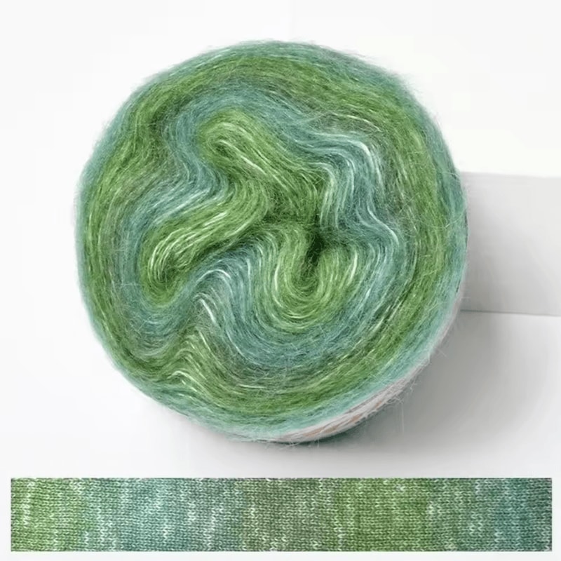 RainbowSoft 250M Gradient Cake Yarn Organic Cotton Blend Crochet Knitting Yarn 5