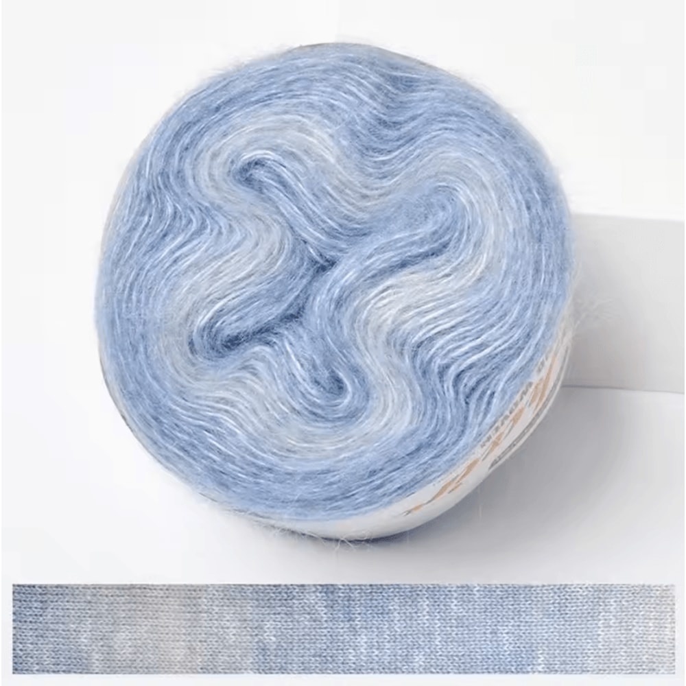 RainbowSoft 250M Gradient Cake Yarn Organic Cotton Blend Crochet Knitting Yarn 6