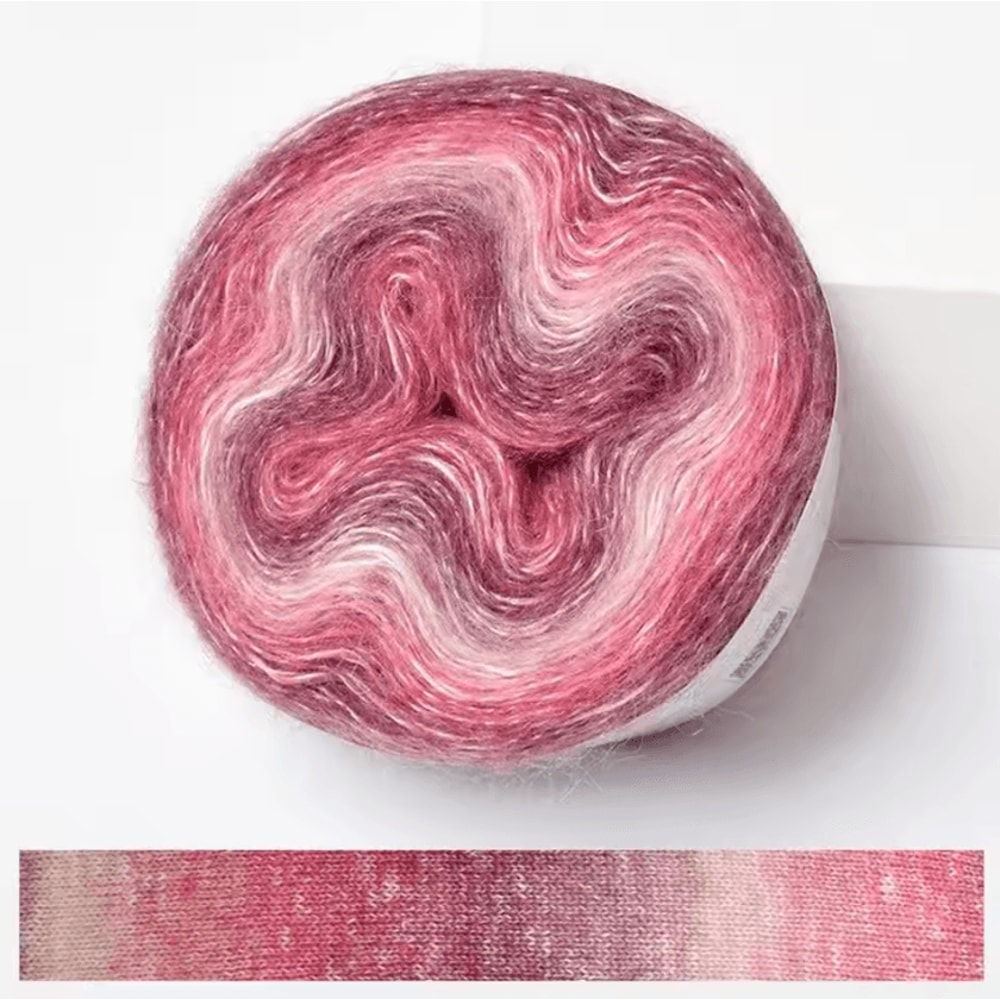 RainbowSoft 250M Gradient Cake Yarn Organic Cotton Blend Crochet Knitting Yarn 7